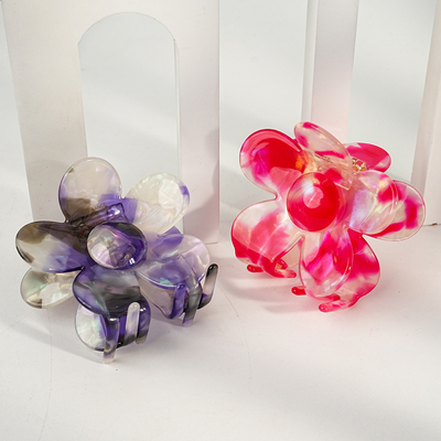 French-style acetate flower hair clip for the back of the head, a unique and elegant style