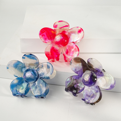 French-style acetate flower hair clip for the back of the head, a unique and elegant style