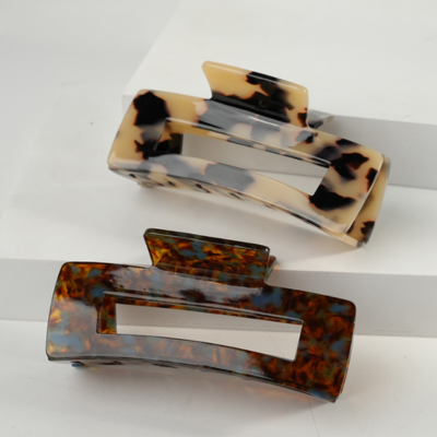Hot Selling Accessories Women's  Acetate Hair Clip Large Custom Rectangular Wholesale