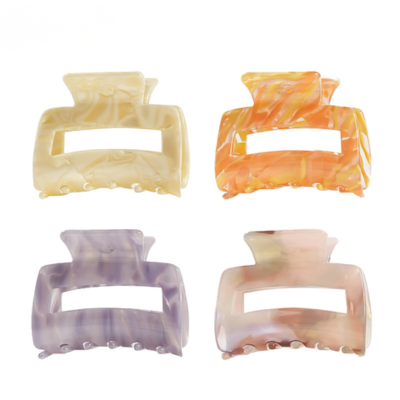 Wholesale High-End 5.5cm Rectangular Hairpin Korean Acetate Hair Clip for Girls Elegant Shark Clip