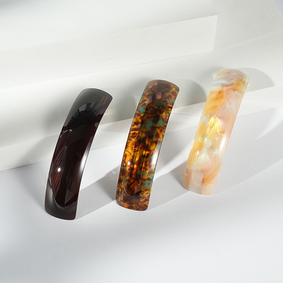 Hot Selling Korean Girls Simple and Elegant Marble Pattern Acetate Acrylic Spring Clip