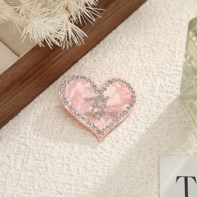 Colorful rhinestone heart-shaped acetate duckbill hair clip, sweet and versatile, perfect for side b