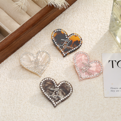 Colorful rhinestone heart-shaped acetate duckbill hair clip, sweet and versatile, perfect for side b