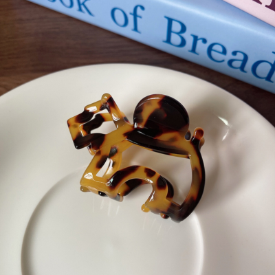 Leopard print hair clip, cute puppy hair clip, celebrity style, half-grab on the back of the head, h