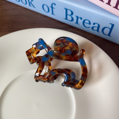 Leopard print hair clip, cute puppy hair clip, celebrity style, half-grab on the back of the head, h