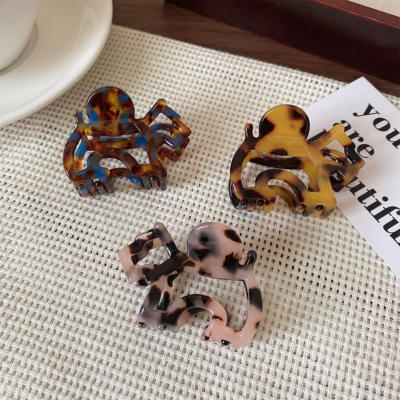 Leopard print hair clip, cute puppy hair clip, celebrity style, half-grab on the back of the head, h