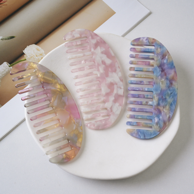 Hair Comb, Colorful Women's Fashion Anti-static Korean Design Hair Brush Acetate Hair Comb Styling 