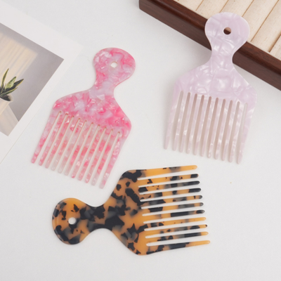 Support Custom Logo Acetate Wide Tooth Comb Hair Pick for Wavy Hair Styling Tool for Men Women