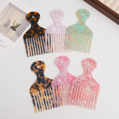 Support Custom Logo Acetate Wide Tooth Comb Hair Pick for Wavy Hair Styling Tool for Men Women