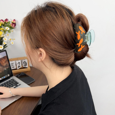 Goldfish & Koi Design Hair Clip Cute Mini Claw Clip with Spring & Summer Atmosphere ACETATE Accessor