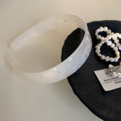 French classic and stylish wide acetate amber leopard print headband, non-slip toothed headband, glo