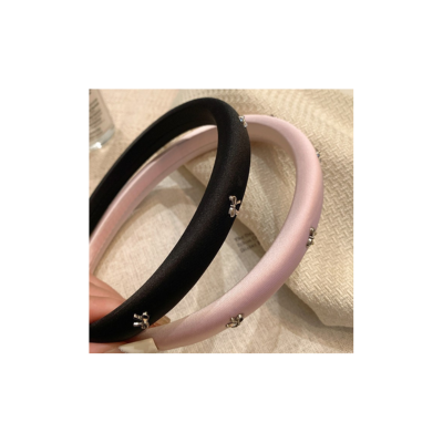 Temperament Satin High-end Retro Bow New Simple Silver Solid Color High Skull Headband Accessory