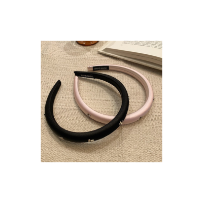 Temperament Satin High-end Retro Bow New Simple Silver Solid Color High Skull Headband Accessory