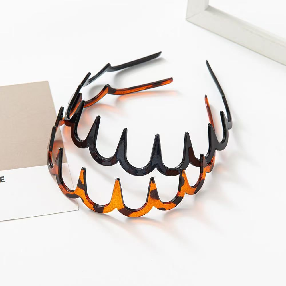 High-elasticity toothed wavy headband for women, perfect for tidying up messy hair, high crown headb