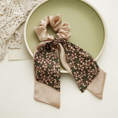 Women's high-end scrunchie hairband, hair tie, French bow ribbon hair accessory
