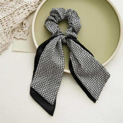 Women's high-end scrunchie hairband, hair tie, French bow ribbon hair accessory