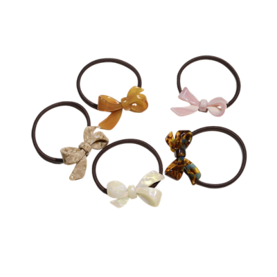 Elegant and beautiful iridescent acetate bow hair tie, hair band, elastic band, ponytail hair flower