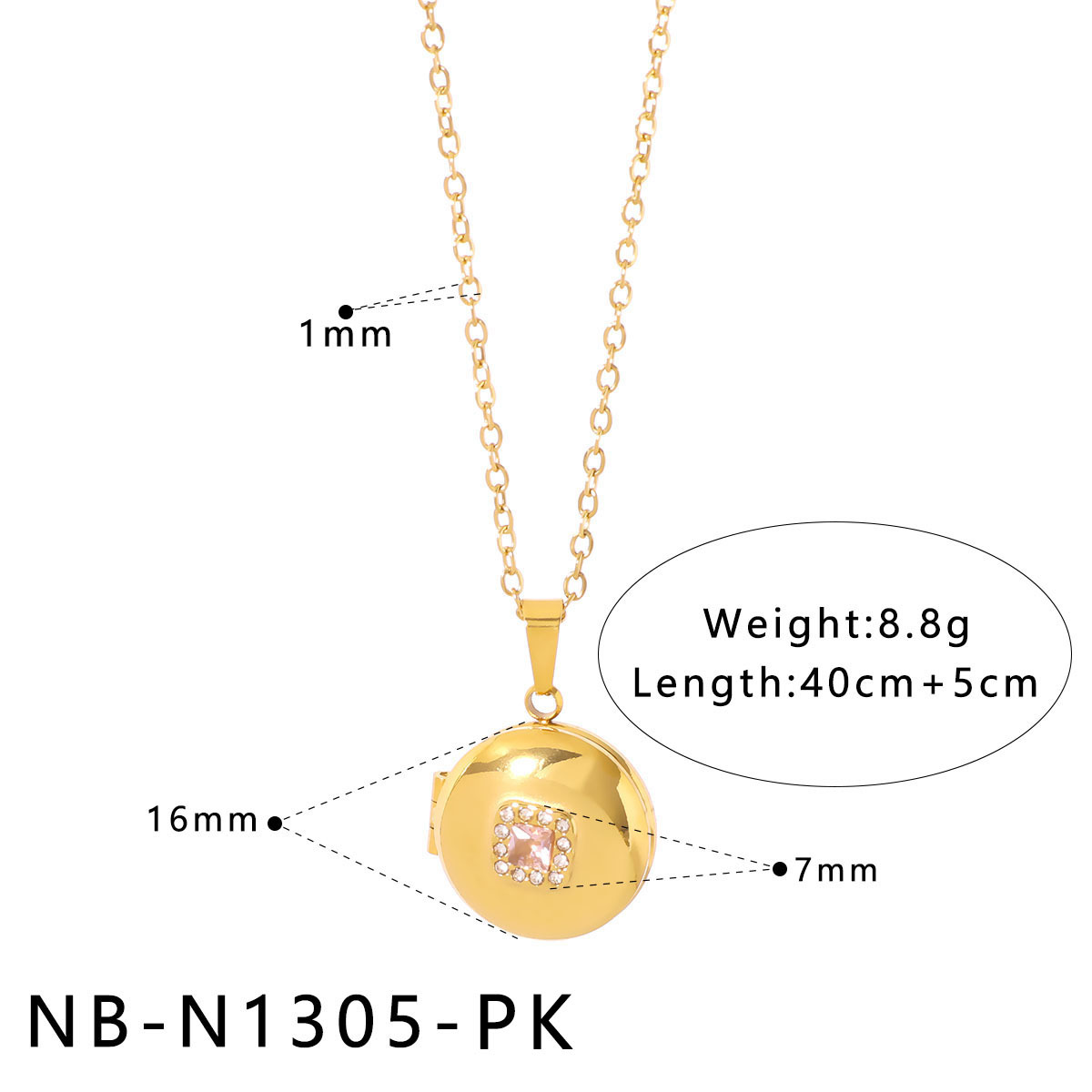 18k Gold-Plated Stainless Steel Necklace1
