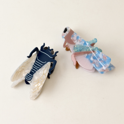 Animal & Insect Shaped Acetate Hair Claw Clips - Owl, Cicada & Grasshopper Acetic Acid Hair Clamp Se